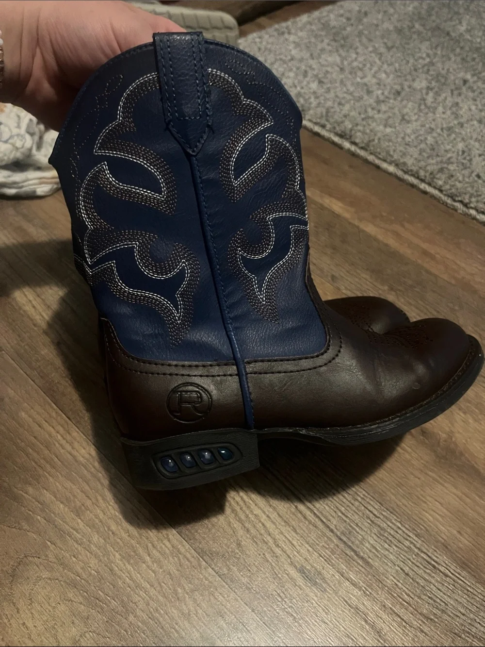Roper Kids Brown and Blue Western Pull-On Boots